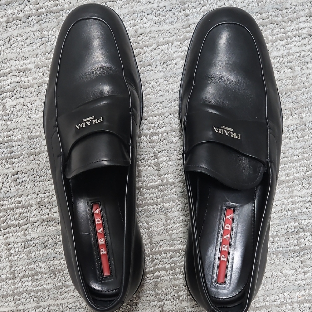 Prada Men's Classic Black Slip-On Loafers